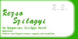 rezso szilagyi business card